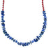 Coral And Lapis Sterling Silver Bead Necklace RX114234